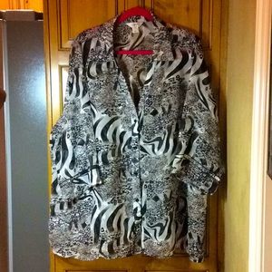 FINAL SALE PRICE CJ Banks 3X Printed Sheer Top